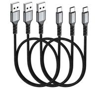 KALANKA-USB C Cable 0.5m 3 Pack Short USB C Charger Cable 50cm 3A for iPhone 16 15, Galaxy s25 S24 s9 s8, Mobile Power and Other Class C Devices
