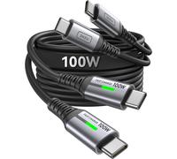 KALANKA-USB C Cable, [1m+1m] 100W 5A PD QC4 USB C to USB C Cable Fast Charging, Nylon Braided Type C Data Charger for MacBook iPad Pro Air iPhone 15 Samsung Galaxy S21 Huawei Plus Nintendo.