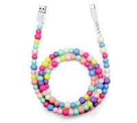 Kalanka-Usb C Cable, 1m 60w Pd Usb To Usbc Fast Charging Cable Colorful Beads Charger Type C Cable For Iphone 16 15 Pro Max Samsung Galaxy S25 S24 S23 S22 Ultra S10 A54 Google Xiaomi Ipad Pro Air