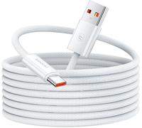 KALANKA-USB C Cable 2 m, Braided Nylon Charging Cable USB A to USB C Cable for iPhone 16 Pro Max, Samsung S24 S23 S22, Huawei Mate 60/50, Honor, Xiaomi