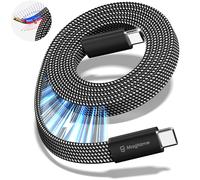 KALANKA-USB C Cable 240W Flat Magnetic, 1.5M 5A Nylon Braided Fast Charging for Phone 15/15 Pro/16 Pro Max, Samsung, Mac