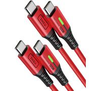 KALANKA-USB C Cable, [2m+2m] 100W 5A PD QC4 USB C to USB C Cable Fast Charging, Nylon Braided Type C Data Charger for MacBook iPad Pro Air iPhone 15 Samsung Galaxy S21 S23 S24 Huawei Plus.