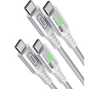 KALANKA-USB C Cable, [2m+2m] 100W 5A PD QC4 USB C to USB C Cable Fast Charging, Nylon Braided Type C Data Charger for MacBook iPad Pro Air iPhone 15 Samsung Galaxy S21 S23 S24 Huawei Plus.
