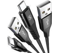 Kalanka-Usb C Cable [2m+3m, Pack Of 2] Usb Type C Fast Charging Nylon Cable For Iphone 15 Pro Max, Samsung Galaxy S22/S21/S20/S10, Sony Xperia, Huawei P50/P40, Xiaomi, Google Pixel, Lg - Black