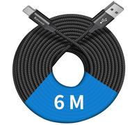 KALANKA-USB C Cable 6 m Extra Long USB Type-C Braided Cord Compatible with Samsung Galaxy S A Note Tab and Plus Phone, Tablet USB C Black