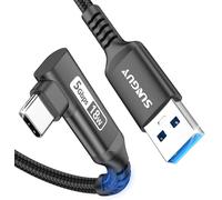 KALANKA-USB C Cable 90 Degree Angled 3M 5Gbps USB C Charging Cable and Data Cable for Android Auto, Galaxy S22, SSD, Hua-wei P30/P20, Google Pixel 8/8 Pro, LG G7, Xiaomi, Black