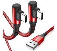 KALANKA-USB C Cable Angled 90 Degree [2M Pack of 2] Fast Charge USB C 3A Charger Cable Compatible with i Phone15 Pro Max, iPad Pro, Samsung Galaxy S23 S22, Sony, Xiaomi, Huawei, Pixel, USB C Devices