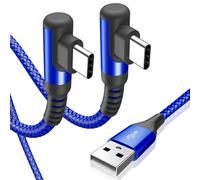 KALANKA-USB C Cable Angled 90 Degree [2M Pack of 2] Fast Charge USB C 3A Charger Cable Compatible with i Phone15 Pro Max, iPad Pro, Samsung Galaxy S23 S22, Sony, Xiaomi, Huawei, Pixel, USB C Devices