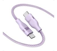 KALANKA-USB-C Cable, Braided Upcycled Usb-cvers Usb-c 240W, Type-C Fast Charger, Cable for iPhone 16/16 Pro/16 Plus/16 ProMax, MacBook Pro, iPad Pro/Air 4, Galaxy S23 and Others (6ft Purple)