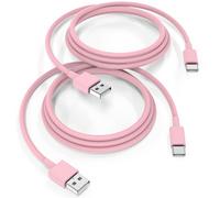 Kalanka-Usb C Cable For Iphone 16 15 Pro Max Plus, Usb C To Usb Quick Charge [2m/Pack Of 2] Usb Type C Nylon Braided Car Cable For Apple Carplay Compatible With Samsung S25 S24 S23, Ipad Pro-Pink