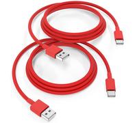 Kalanka-Usb C Cable For Iphone 16 15 Pro Max Plus, Usb C To Usb Quick Charge [2m/Pack Of 2] Usb Type C Car Cable For Apple Carplay Compatible With Samsung S25 S24 S23, Ipad Pro-Red