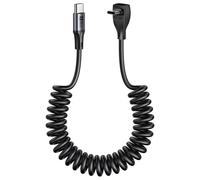 KALANKA-USB C Cable Spiral 90 Degrees, 60 W USB C to USB C Fast Charging, ¿0.5 m - 1.5 m¿ USB C Cable Android Auto for iPhone 16/15 Pro Plus Max, Galaxy S24/S23, Google Pixel, iPad Pro/Air, MacBook Pr