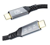 KALANKA-USB C Cable Thunderbolt 4 2 m, USB C Video Cable 8K@60Hz 4K@144Hz, 240W USB 4 Data Transfer Cable 40Gbps for Mac Mini, SSD, Thunderbolt 5, Thunderbolt 3, eGPU, MacBook, Switch, VR