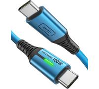 KALANKA-USB-C Fast Charging Cable, 2M Blue Type C Nylon USB-A to USB-C Data Cable for iPhone 16 15, Samsung S22 S21 Note 10 Google Pixel 7 iPad Pro, Huawei Xiaomi etc.
