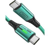 KALANKA-USB-C Fast Charging Cable 2m/Green Type C Nylon USB-A to USB-C for Samsung S22 S21 Note 10 Google Pixel 7 iPad Pro Huawei Xiaomi 11 PS5 etc.