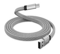 KALANKA-usb c magnetic cable coiled usb a to usb c charging cable 1m flat type c charging cable compatible with samsung usb c device for pad silver