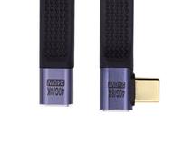 KALANKA-USB C Short USB 4 to Plug Extension Cable Slim Flat 90 Degree Right Angle 13cm 40Gbps 240W Power and 8K@60Hz Video