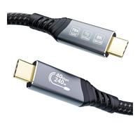 KALANKA-USB C Thunderbolt 4 Cable 1 m, USB 4 40Gbps 240W 48V/5A, USB C Video Cable 4K@144Hz 8K@60Hz for eGPU, Thunderbolt 5, Thunderbolt 3, MacBook, SSD, Switch, Mac mini, Display USB C,VR