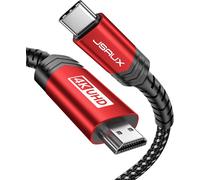 KALANKA-USB C to HDMI Cable 3M [4K@60Hz], USB Type C to HDMI [Thunderbolt 3] Compatible with MacBook Pro 2021, Macbook Air, iPad Pro 2020, Samsung Galaxy S22/ S21, Surface Book 2 Usw - Red