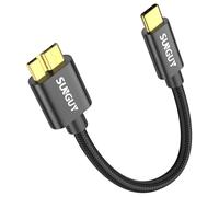 KALANKA-USB C to Micro B Cable, 0.15 m 10Gbps USB 3.1 External Hard Drive Cable USB C Compatible with Toshiba, Seagate, WD, Hard Disk, Galaxy S5 Note 3, HDD etc. - Black