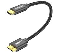 KALANKA-USB C to Micro B Cable, 0.3 m 10Gbps USB 3.1 External Hard Drive Cable USB C Compatible with Toshiba, Seagate, WD, Hard Disk, Galaxy S5 Note 3, HDD etc. - Black