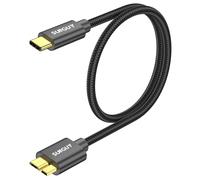 KALANKA-USB C to Micro B Cable, 0.5 m 10Gbps USB 3.1 External Hard Drive Cable USB C Compatible with Toshiba, Seagate, WD, Hard Disk, Galaxy S5 Note 3, HDD etc. - Black