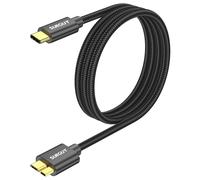 KALANKA-USB C to Micro B Cable, 1 m 10Gbps USB 3.1 External Hard Drive Cable USB C Compatible with Toshiba, Seagate, WD, Hard Disk, Galaxy S5 Note 3, HDD etc. - Black