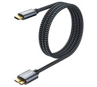 KALANKA-USB C to Micro B Cable, 2 Pieces 1 m 10Gbps USB 3.1 External Hard Drive Cable USB C for Hard Disk Compatible with Toshiba, Seagate, WD, Galaxy S5 Note 3, HDD etc