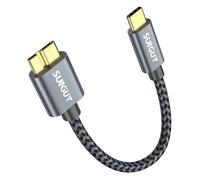 KALANKA-USB C to Micro B Cable, USB 3.1 USB C Male to Micro B Male Cable Compatible with Toshiba, Seagate, WD, Hard Drive, Galaxy S5 Note 3, HDD etc (1, Grey, 0.15m)