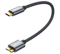 KALANKA-USB C to Micro B Cable, USB 3.1 USB C Male to Micro B Male Cable Compatible with Toshiba, Seagate, WD, Hard Drive, Galaxy S5 Note 3, HDD etc (2, Grey, 0.3m)