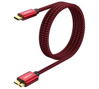 KALANKA-USB C to Micro B Cable, USB 3.1 USB C Male to Micro B Male Cable Compatible with Toshiba, Seagate, WD, Hard Drive, Galaxy S5 Note 3, HDD etc (1, Red, 1m)