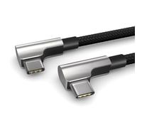 KALANKA-USB C to USB C Cable 0.2m, 100W Power Delivery 20V/5A PD 3.0 Fast Charging Cable, 10Gbps USB 3.2 Gen2x1 High Speed Data Cable, Angled Connector, Black
