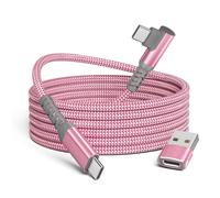KALANKA-USB C to USB C Cable 100W Right Angle with 3M USB Adapter, Type C Fast Charge PD Cable for Macbook, iPhone 15 16, iPad Pro 10th Air 4 5 Mini 6,Samsung Galaxy S22 S23 S24 A54,Z Flip Fold 3,Pixe