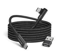 KALANKA-USB C to USB C Cable 100W Right Angle with 3M USB Adapter, Type C Fast Charge PD Cable for Macbook, iPhone 15 16 Max, iPad Pro 10th Air 4 5 Mini 6, Samsung Galaxy S24 S23 A73 A72,Z Fold Flip 3