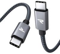 KALANKA-USB C to USB C Cable 100W, USB C Chip E-Mark PD3.0 Nylon Braided Cable iPhone 15/15 Pro/15 Pro Max, Macbook, iPad Pro/mini, Nintendo Switch, Samsung S23/S22, Google Pixel 1M Space Gray