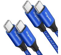 KALANKA-USB C to USB C Cable [1M Pack of 2], 60W Fast Charging Nylon Braided Nylon Cord for Samsung Galaxy S24 S23 S21 S20 S10 Note 20 A15 A54 A34 & iPhone 15 Pro Max etc-Blue