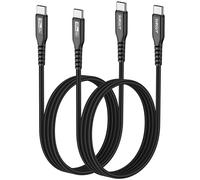 KALANKA-USB C to USB C Cable, 2pcs 1m PD 60W USB C Cable Fast Charging, USB Type C Cable for iPhone 16/15 Pro Max, MacBook Pro, iPad Pro 2020, MacBook Air, Galaxy S24 S23, Huawei P30, Xiaomi-Black