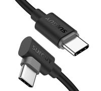 KALANKA-USB C to USB C Cable 90 Degrees, 2 Pieces 0.15 m 60W USB Cable Fast Charging, USB Type-C Cable Compatible with iPhone 16/15 Pro Max Plus, Galaxy S24/S23, Google Pixel 8/8 Pro