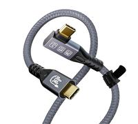 KALANKA-USB C to USB C Cable Angled 240W Fast Charge USB 3.2 Video Cable 4K 60Hz Data Sync to 20Gbps for iPhone 15 Plus Pro Max MacBook Pro Air iPad Pro Galaxy S24 S23 Plus Ultra Tab S9 (2M)