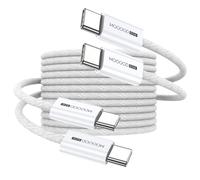 KALANKA-USB C to USB C Cable, Type C Cable 3M/Pack of 2, PD 60W Fast Charging Cable, White Nylon Braided Cable for Macbook, iPad Pro, iPhone 16 Pro/16/15 Pro Max/15, Samsung Galaxy S24/S23 etc