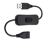 KALANKA-USB Cable with On/Off Switch Suitable for USB Headset, USB Lamp, USB Fan, LED Strips, iOS System Black 30cm