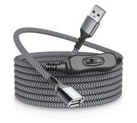 KALANKA-USB Extension Cable with Switch 1 m, Type A Male to Female Extension (On/Off), Power Charger Cord (ON/OFF) for LED Desk Lamp, LED Strips, USB Fan, Light etc.