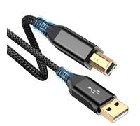 KALANKA-USB Printer Cable [5M] USB A Male to USB B 2.0 Male Scanner Cable Nylon Braided Compatible with HP, Canon, Lexmark, Brother, Hero, Dell, Sam Sung, Epson, Xerox, Piano, DAC, Midi Keyboard