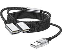 KALANKA-USB Splitter Cable Y Splitter USB 2.0 Charging Power Cord Extension/Data Transfer Dual Port USB Expander Hub Adapter