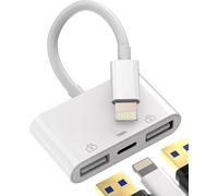 Kalanka-Usb To Lightning Adapter (3 In 1) Charger Cable Usb A Camera Otg 3.0 Iphone Jack Charger Apple Mfi Certified For 14 13 12 11 Pro Max 7 8 Plus X Se Xs Xr Ipad Air Tablet Key Converter