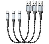 Kalanka-Usb To Usb C Cable, 3 Pieces 0.3 M 3a Usb C Cable Fast Charging, Usb Type C Cable Compatible With Iphone 16/15 Series, Galaxy S23/S22/S21, Google Pixel 8/8 Pro, Usb C Devices - Grey