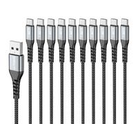 Kalanka-Usb To Usb C Cable, Short 10 Pieces 0.15 M 3a Usb C Cable Fast Charging, Usb Type C Cable Compatible With Iphone 16/15 Series, Galaxy S23/S22/S21, Google Pixel 8/8 Pro, Usb C Devices