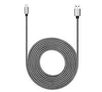 KALANKA-USB Type C Cable 15ft with 3A Fast Charging, Ultra Long Extremely Durable Nylon Braided USB Cable for Galaxy S10/S9/S8/Google Pixel/LG/OnePlus/Moto and More (White)