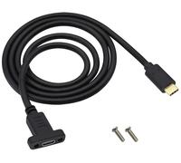 KALANKA-USB Type C Male to Female Adapter Cable with USB C Panel Mount GEN2 10Gbps for Laptop, Tablet, Charge, Data, Audio, Video (1m/3ft)