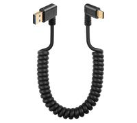 KALANKA-USB Type C Spring Cable 90 Degree 5Gbps Retractable USB3.0 to USB C Charging and Data Transfer Cable for Phone, Tablet, Other USB C Devices (Right)